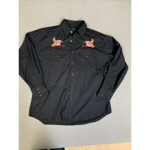 High Noon Western Shirt Men's Size X-Large Black Cowboy Rancher Eagle Pearl Snap